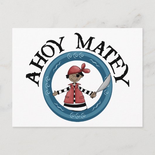 Ahoy Matey Patcheye Pirate Briefkaart (Voorkant)