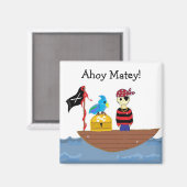 Ahoy Matey Piraat Ontwerp Magneet (Voorkant / Achterkant)