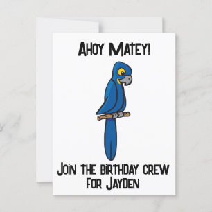 Ahoy Matey Piraat Papegaai Cartoon, Grappige Ara V Briefkaart