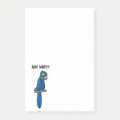 Ahoy Matey Piraat Papegaai Cartoon, Grappige Macaw Post-it® Notes (Voorkant)