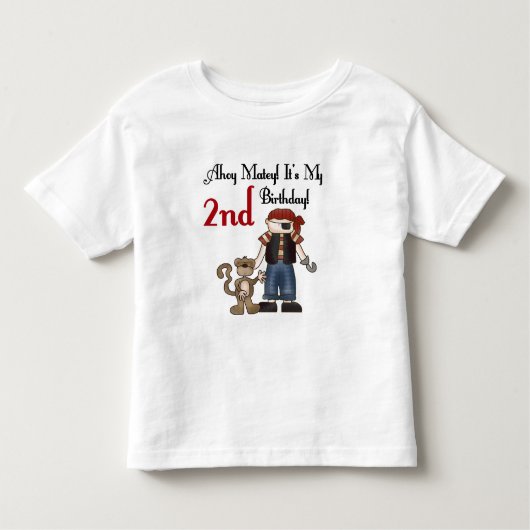 Ahoy Matey Pirate 2e verjaardag tshirts en cadeaut (Voorkant)