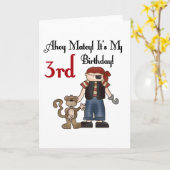 Ahoy Matey Pirate 3e Verjaardag Tshirts en geschen Kaart (Gele Bloem)