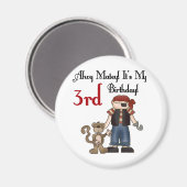 Ahoy Matey Pirate 3e Verjaardag Tshirts en geschen Magneet (Voorkant / Achterkant)