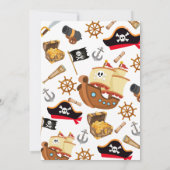 Ahoy Matey Pirate Birthday Invitation Kids Pirate  Kaart (Achterkant)