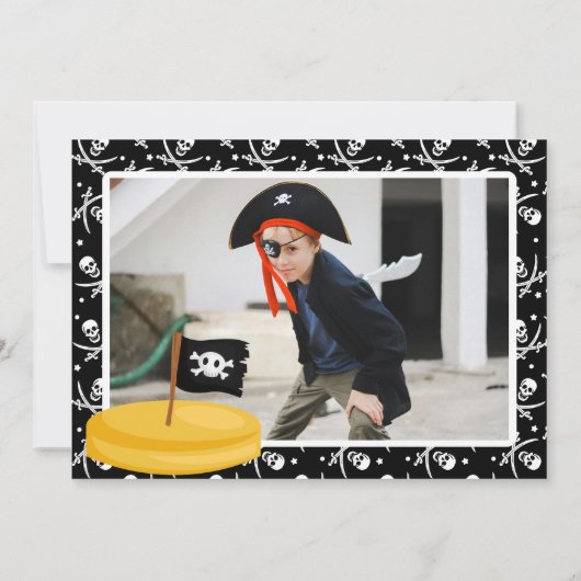 Ahoy Matey! Pirate Boys Foto Verjaardag Kaart (Achterkant)
