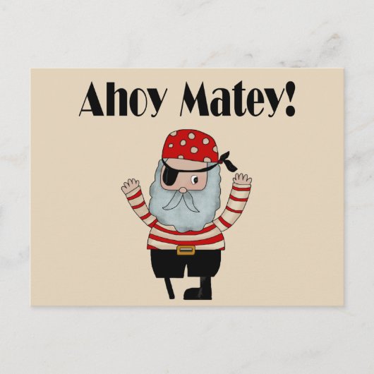 Ahoy Matey Pirate Briefkaart (Voorkant)