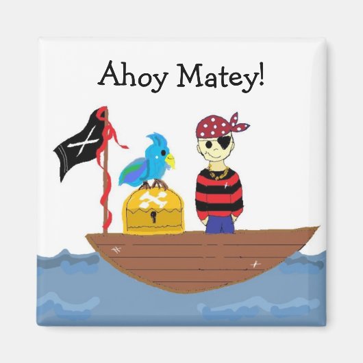Ahoy Matey Pirate Design Magneet (Voorkant)