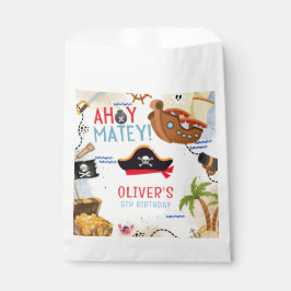 Ahoy Matey Pirate Favor Bag, Kids Pirate Birthday Bedankzakje