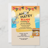 Ahoy Matey Pirate Invitation Kaart (Voorkant)
