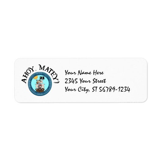 Ahoy Matey Pirate Label (Voorkant)