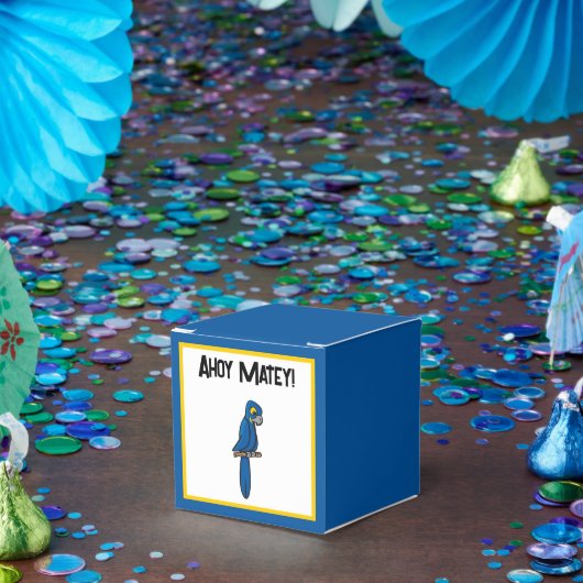 Ahoy Matey Pirate Parrot Cartoon, Funny Macaw Bird Bedankdoosjes (Feest)