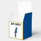 Ahoy Matey Pirate Parrot Cartoon, Funny Macaw Bird Bedankdoosjes (Geopend)