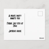 Ahoy Matey Pirate Parrot Cartoon, Funny Macaw Bird Briefkaart (Achterkant)