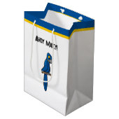 Ahoy Matey Pirate Parrot Cartoon, Funny Macaw Bird Medium Cadeauzakje (Voorkant Gekanteld)