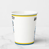 Ahoy Matey Pirate Parrot Cartoon, Funny Macaw Bird Papieren Bekers (Links)