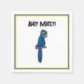 Ahoy Matey Pirate Parrot Cartoon, Funny Macaw Bird Servet (Voorkant)