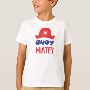 Ahoy Matey, Pirate Pet, Skull en Botten, Pirates T-shirt