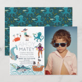 Ahoy Matey Pirate Zee Animals Foto van Birthday Kaart (Voorkant / Achterkant)