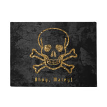 Ahoy Matey piraten gouden schedel en Botten