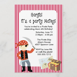 {ahoy, matey!} piratenpartij uitnodiging