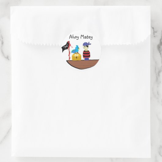 Ahoy Matey Ronde Sticker (Tas)