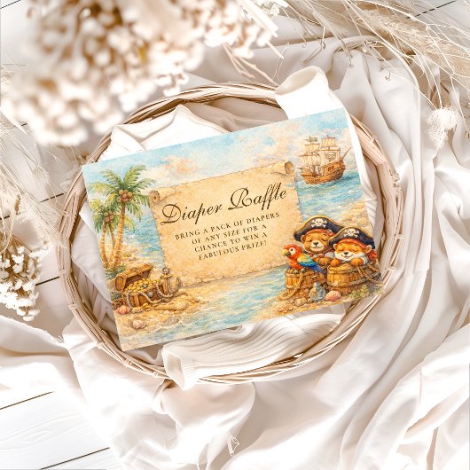 Ahoy Matey Storybook Pirates Diapper Raffle Informatiekaartje
