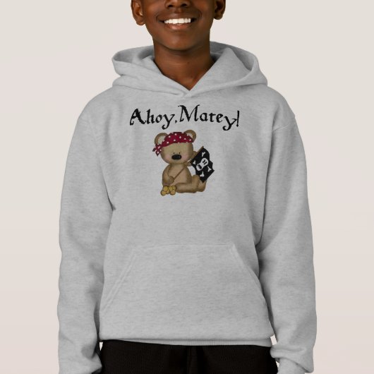 Ahoy Matey Teddy Bear Pirate Hoodie (Voorkant)