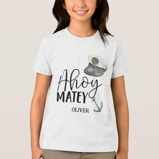 Ahoy Matey. Tri-Blend Shirt (Voorkant)