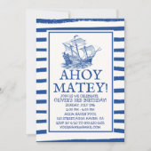 Ahoy Matey! Verjaardag Black Pirate Ship Kaart (Voorkant)