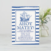 Ahoy Matey! Verjaardag Black Pirate Ship Kaart (Staand voorkant)