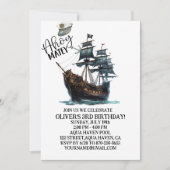 Ahoy Matey! Verjaardag Black Pirate Ship Kaart (Voorkant)