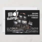 Ahoy Matey! Verjaardag Dark Pirate Ship Kaart (Voorkant)