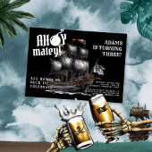 Ahoy Matey! Verjaardag Dark Pirate Ship Kaart