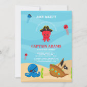 Ahoy Matey! Verjaardag Octopus Pirates Boys Kaart (Voorkant)
