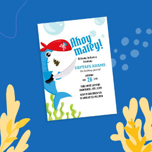 Ahoy Matey! Verjaardag van de blauwe haai Kaart