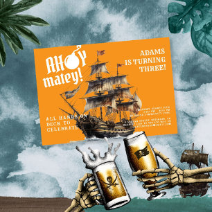 Ahoy Matey! Verjaardag van het Oranje piratenschip Kaart