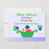 Ahoy Mateys Pirate Party Kaart (Voorkant)