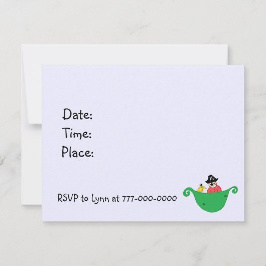 Ahoy Mateys Pirate Party Kaart (Achterkant)