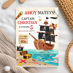 Ahoy Matrozen Piratenjongen Kinderverjaardag Kaart
