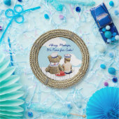 Ahoy, Matyes, Boy's Baby shower Nautical Papieren Bordje (Feest)