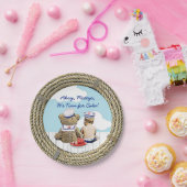 Ahoy, Matyes, Boy's Baby shower Nautical Papieren Bordje (Feest)