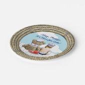 Ahoy, Matyes, Boy's Baby shower Nautical Papieren Bordje (Gekanteld)