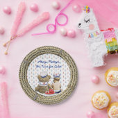 Ahoy, Matyes, Boy's Baby shower Nautical Papieren Bordje (Feest)