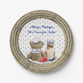 Ahoy, Matyes, Boy's Baby shower Nautical Papieren Bordje (Voorkant)