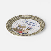 Ahoy, Matyes, Boy's Baby shower Nautical Papieren Bordje (Gekanteld)