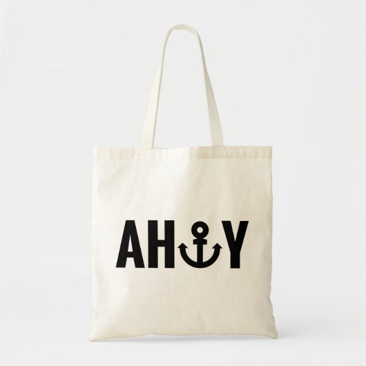 Ahoy met anker tote bag (Voorkant)