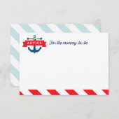 Ahoy. Nautical Baby shower Advice Kaart (Voorkant / Achterkant)