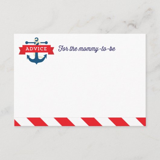 Ahoy. Nautical Baby shower Advice Kaart (Voorkant)