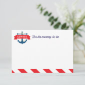 Ahoy. Nautical Baby shower Advice Kaart (Staand voorkant)