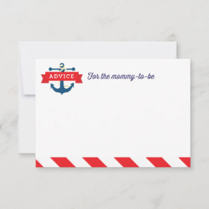 Ahoy. Nautical Baby shower Advice Kaart